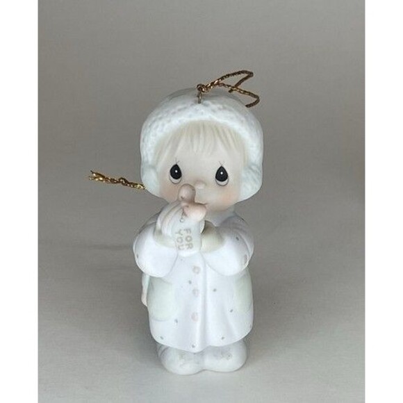 VTG NWB Enesco Precious Moments I'm Sending You a White Christmas Ornament 3.5" - Picture 1 of 11